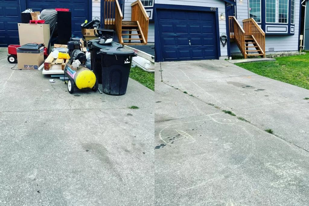 Yard Junk Removal before and after