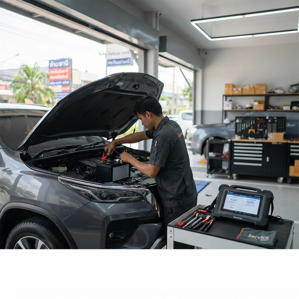 ภาพประกอบบทความ เคล็ดลับการเลือกเปลี่ยนแบตเตอรี่รถ SUV และ MPV สำหรับครอบครัวในเขตปทุมธานีและพื้นที่ใกล้เคียง โดย AI สำหรับร้านแบตเตอรี่ปทุมธานี
