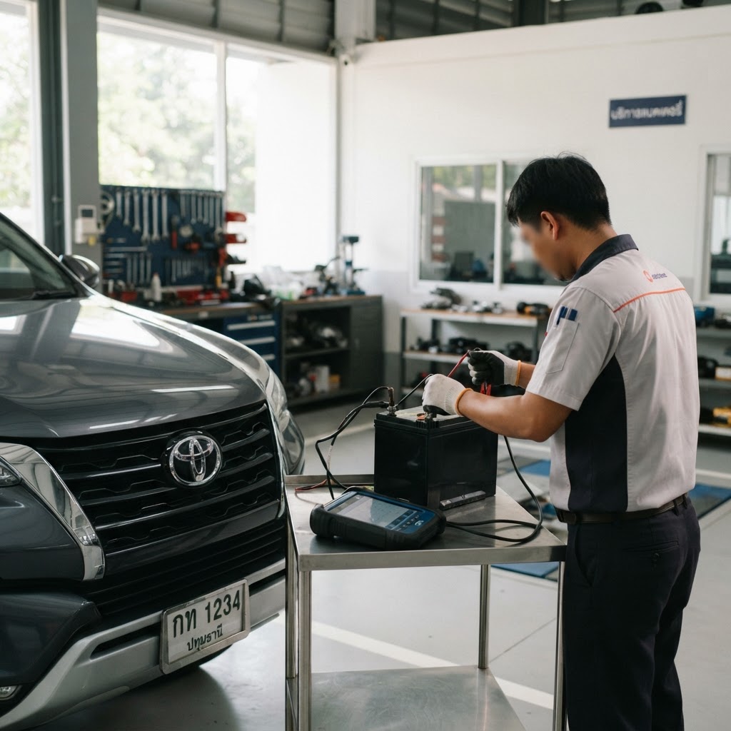 ภาพประกอบบทความ คู่มือการเลือก แบตเตอรี่รถ SUV และ MPV สำหรับครอบครัวในปทุมธานีและพื้นที่ใกล้เคียง โดย AI สำหรับร้านแบตเตอรี่ปทุมธานี