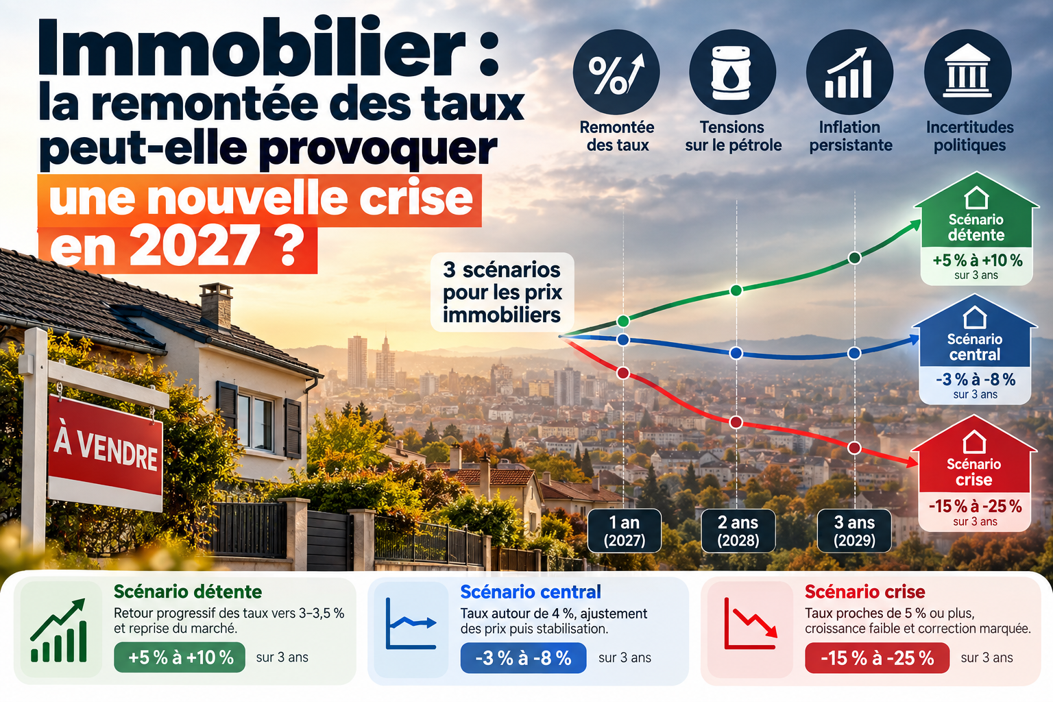 Immobilier : la remontée des taux peut-elle provoquer une nouvelle crise en 2027 ?