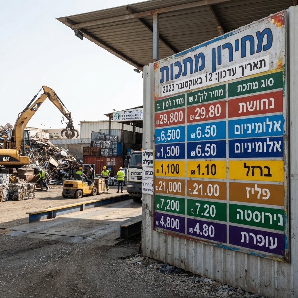 טבלת מחירי מתכות לקילו ולטון