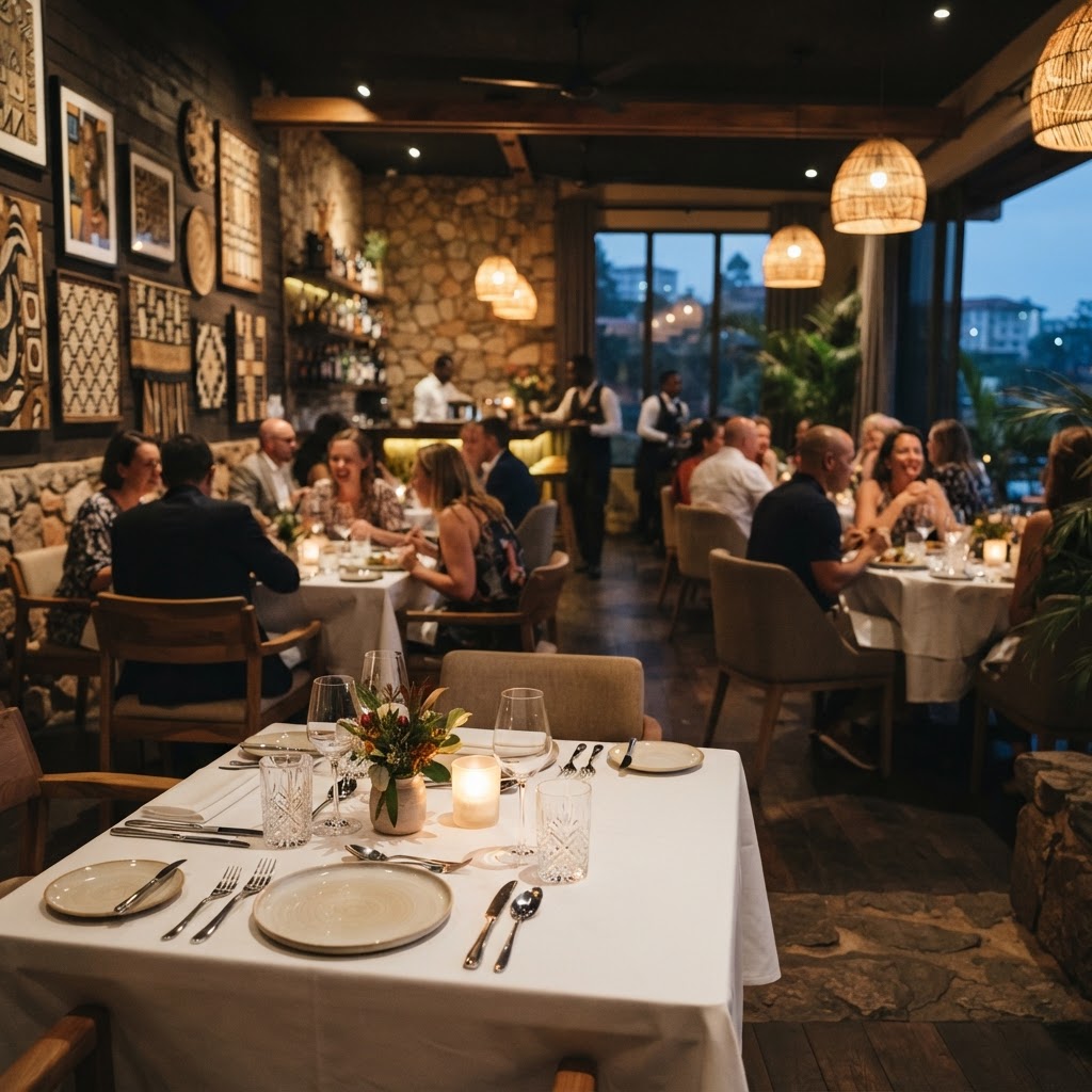 Modern upscale restaurant in Kigali, Rwanda