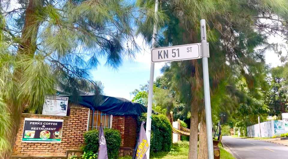 Perk & Plate entrance on KN 51 Street, Kigali