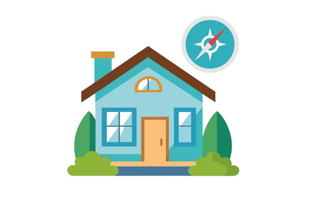 House floor plan with compass for Vastu direction checking