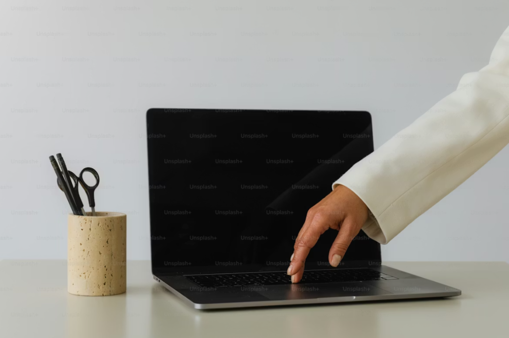 Designer working on laptop