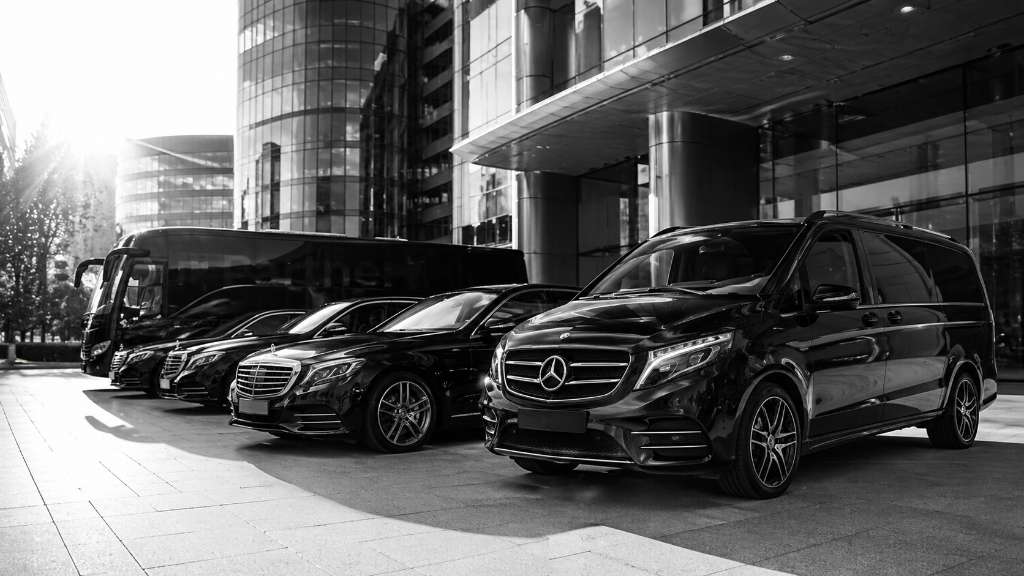 TOPTOUR Fleet — Luxury Mercedes vehicles lined up