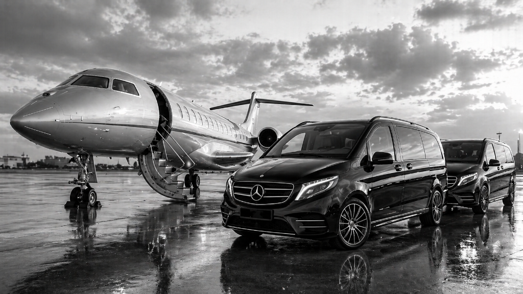 TOPTOUR Corporate Transport — Private Jet and Mercedes V-Class fleet