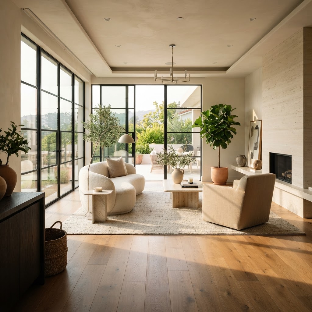 Spotlessly clean luxury living room