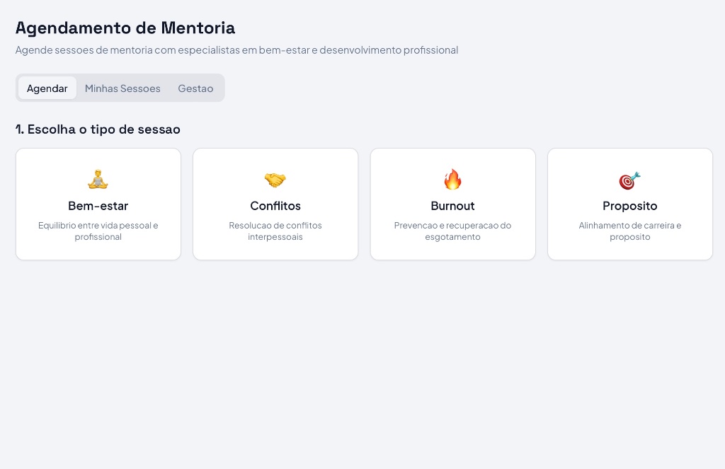 Agendamento de Mentoria