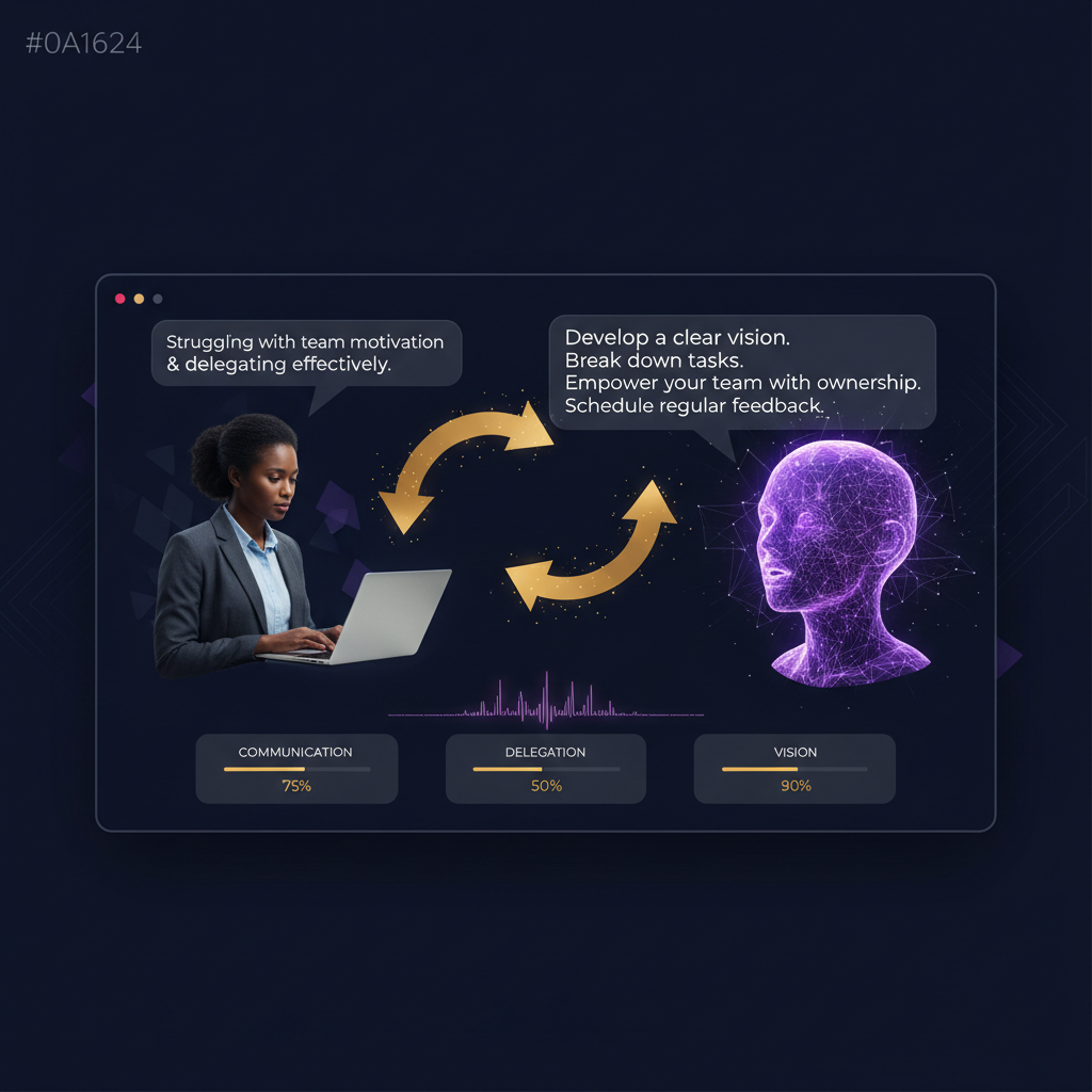 AI Conditioning Agent interacting with workshop graduate