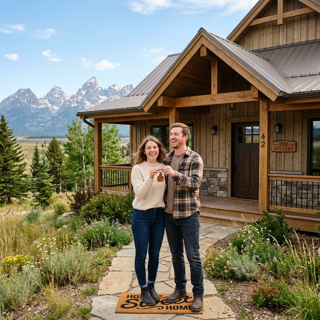 Happy couple buying a Montana home