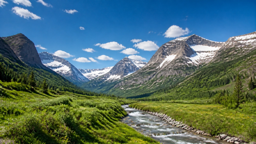 Montana mountain valley with river