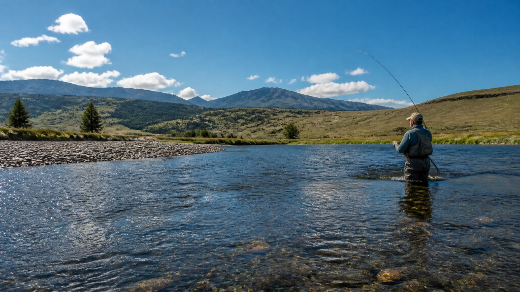 Fly fishing on a Montana river