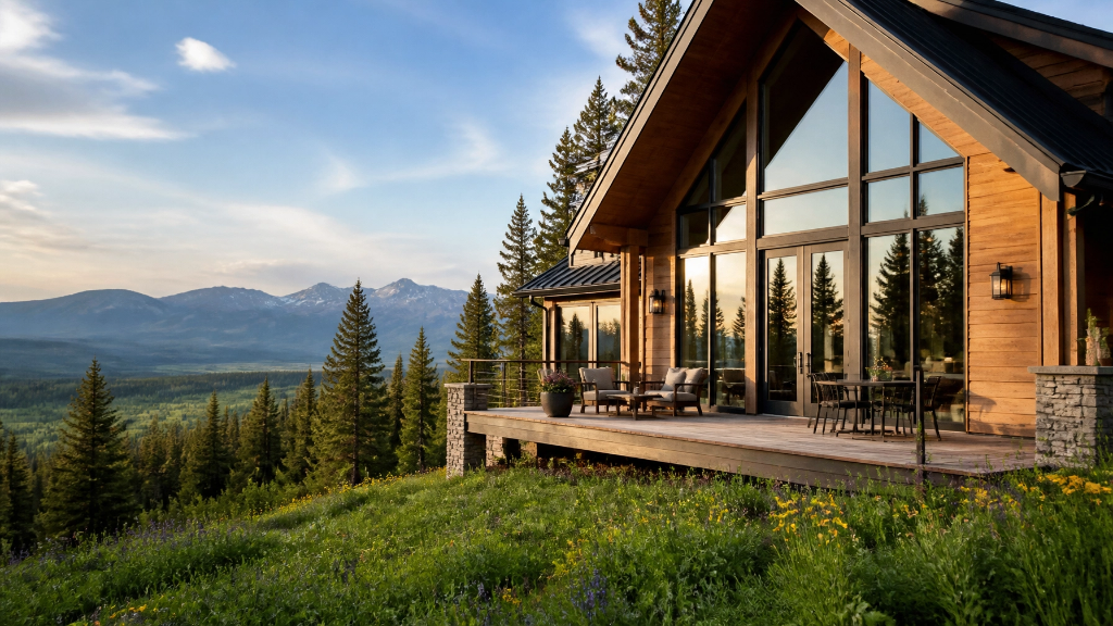 Montana mountain home with scenic views
