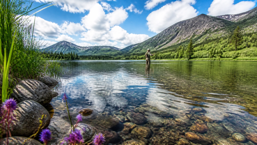 Montana lake fly fishing scenic mountain views