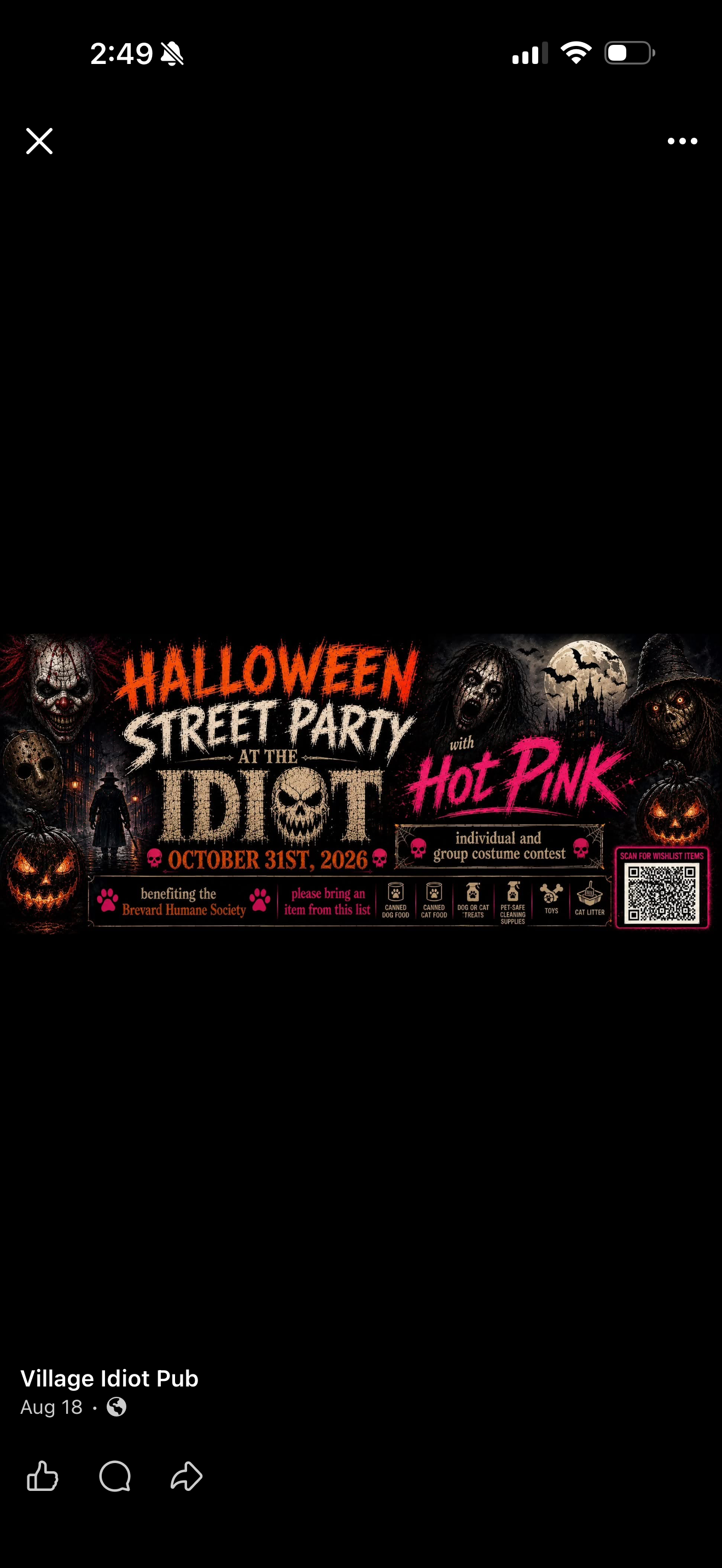 Halloween Street Party at the Idiot with Hot Pink