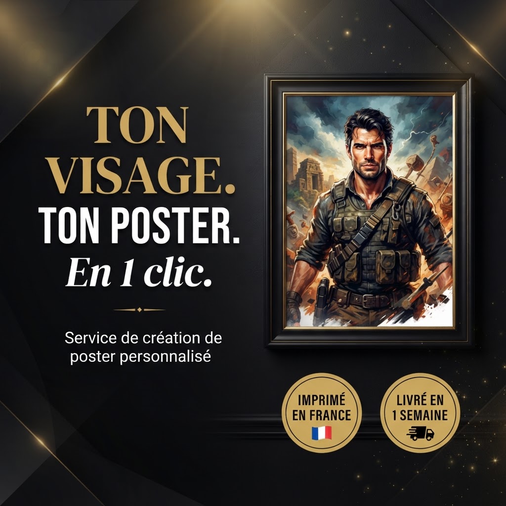 Accroche — Ton visage, ton poster, en 1 clic