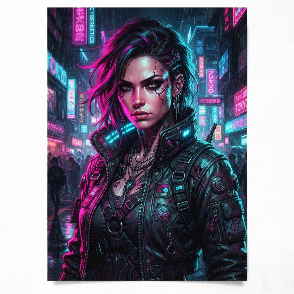 Portrait néon cyberpunk