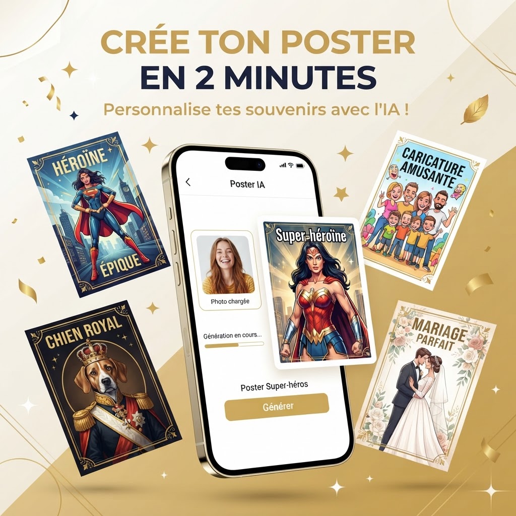 Mockup app — Crée ton poster en 2 minutes