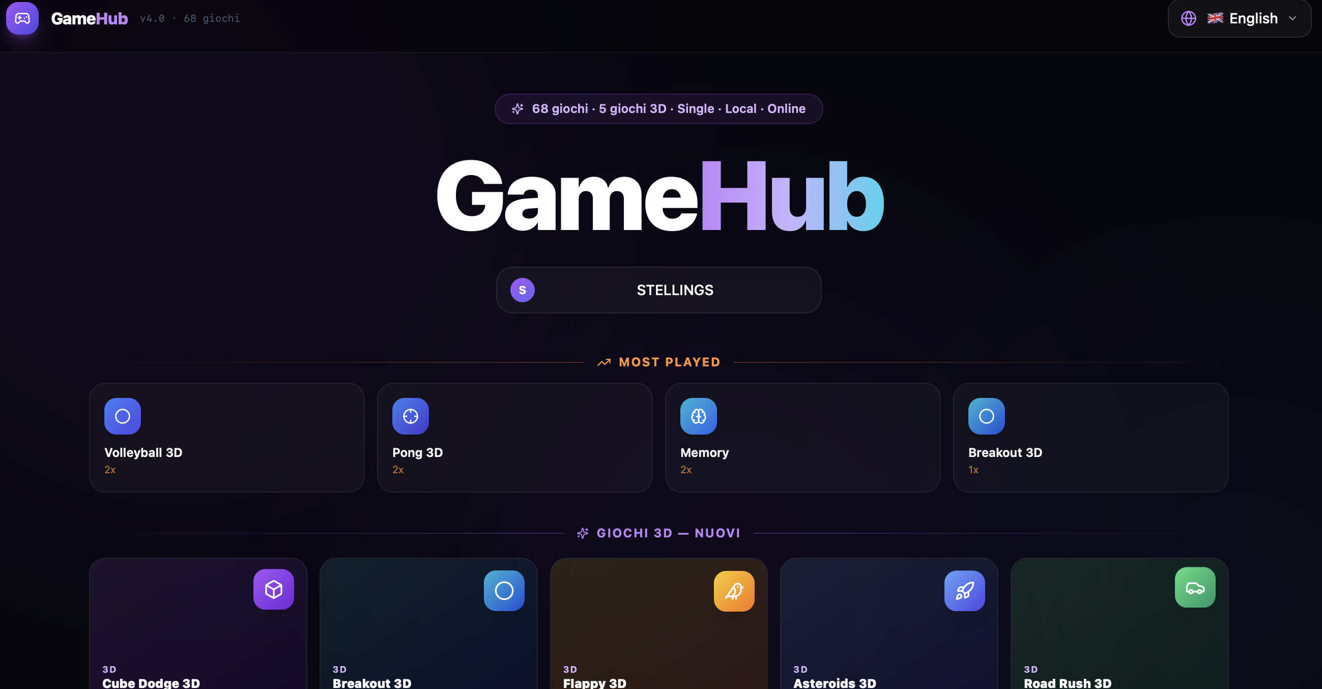 GAMEHUB template preview