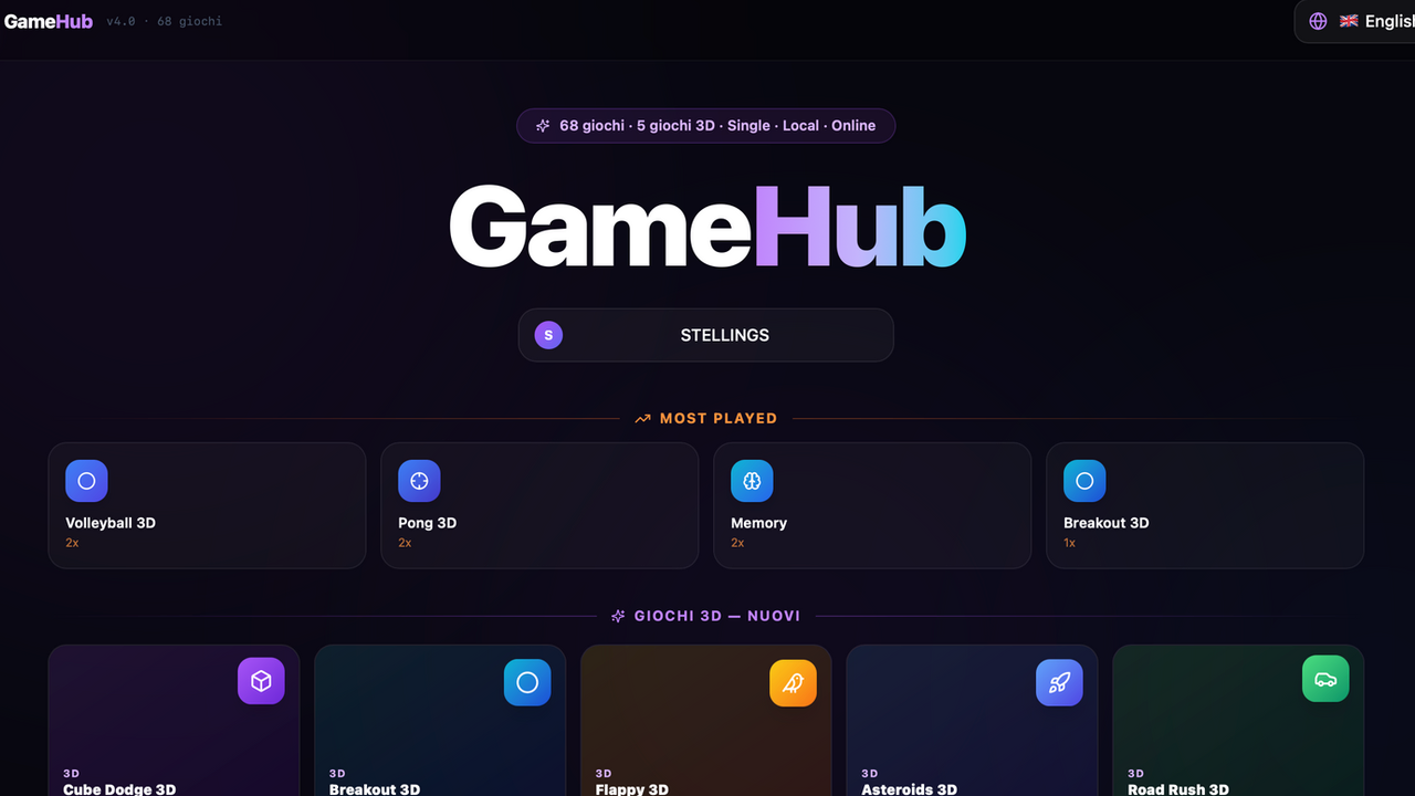 GAMEHUB template preview