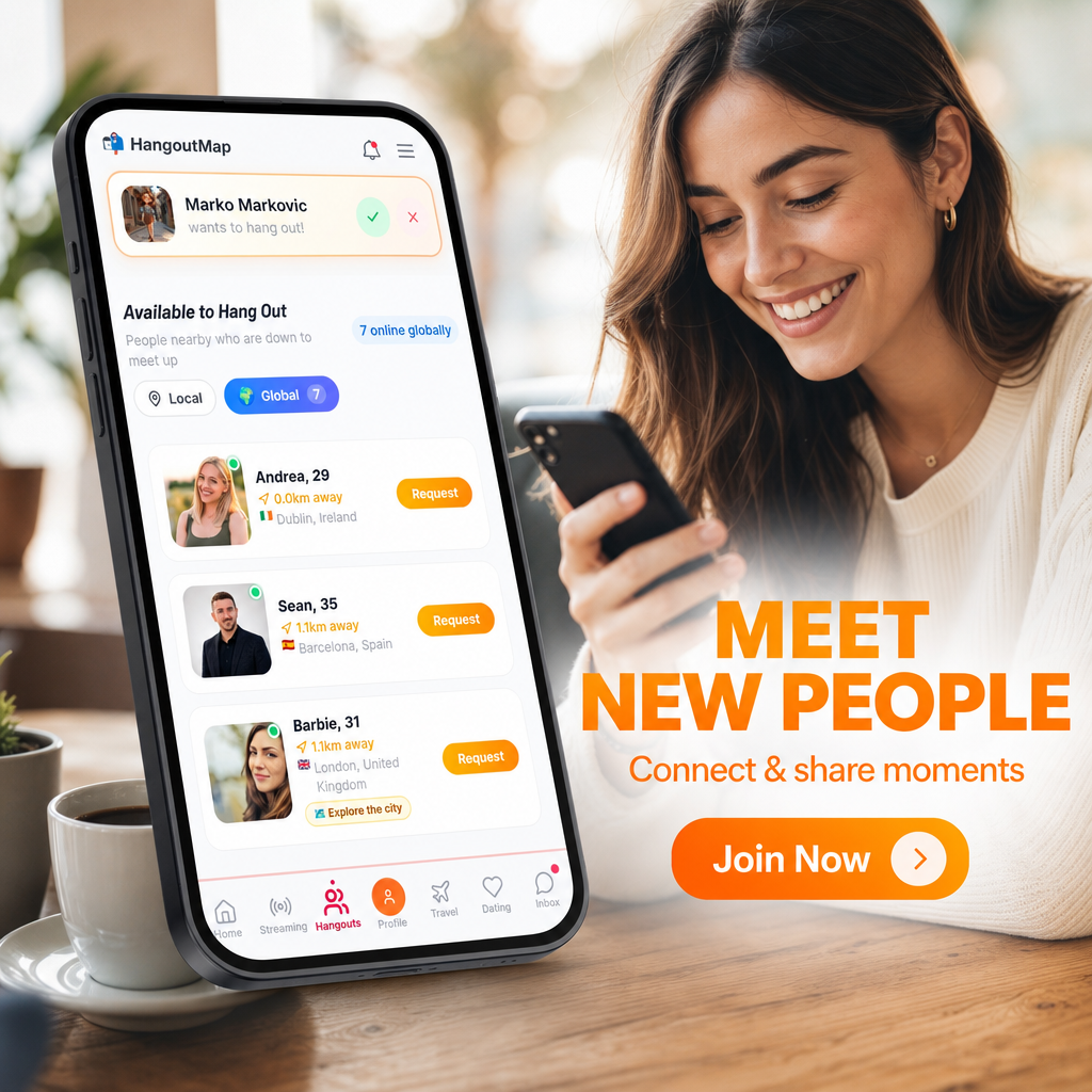 Konnectors app — Meet New People: Browse profiles and connect with travelers who share your interests.