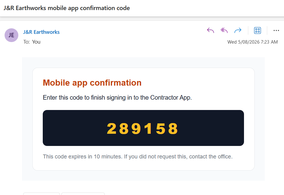 2FA confirmation email