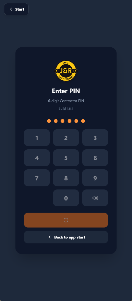 Contractor PIN sign-in