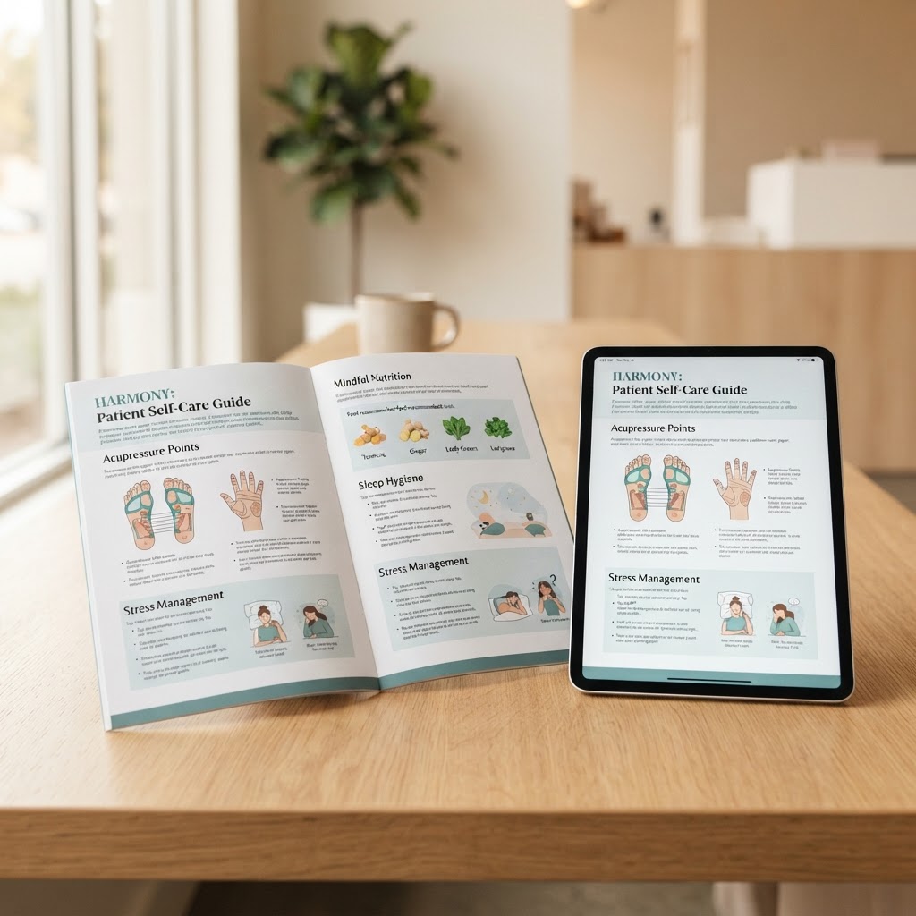 Patient reviewing AcuProHealth self-care and patient-education resources