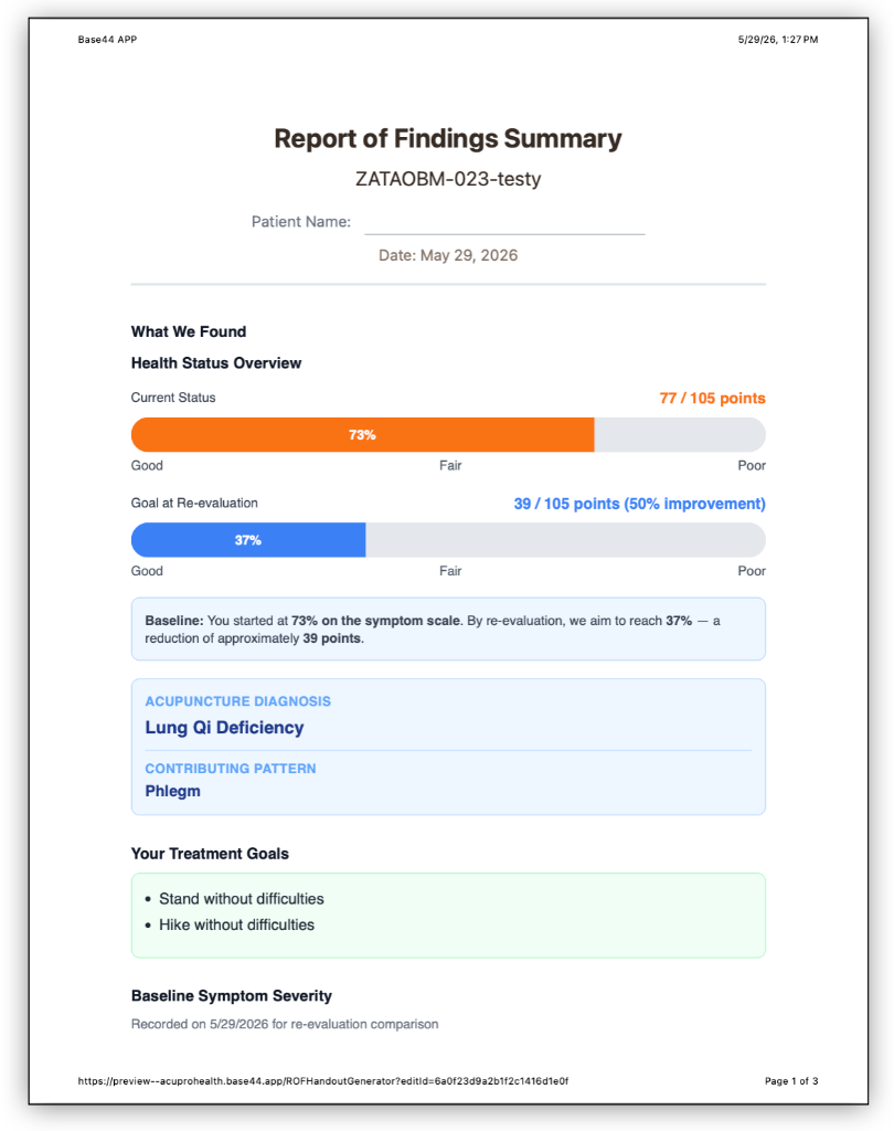 Report of Findings