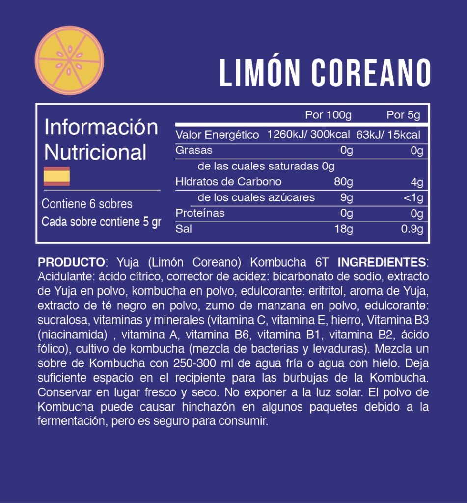 Info nutricional Limón Coreano (Yuja)