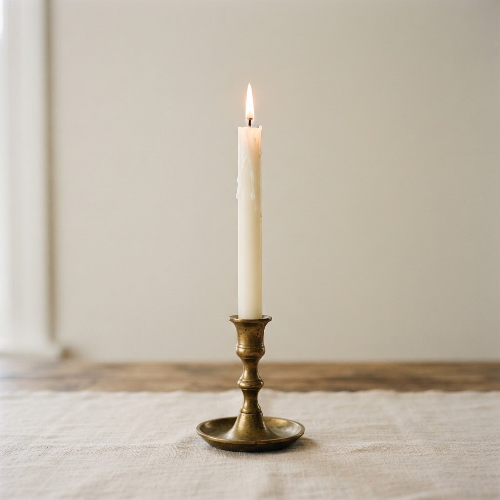 Tapered Candle with Holder