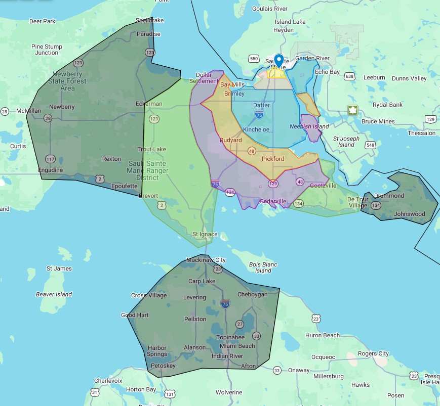 Service area full map