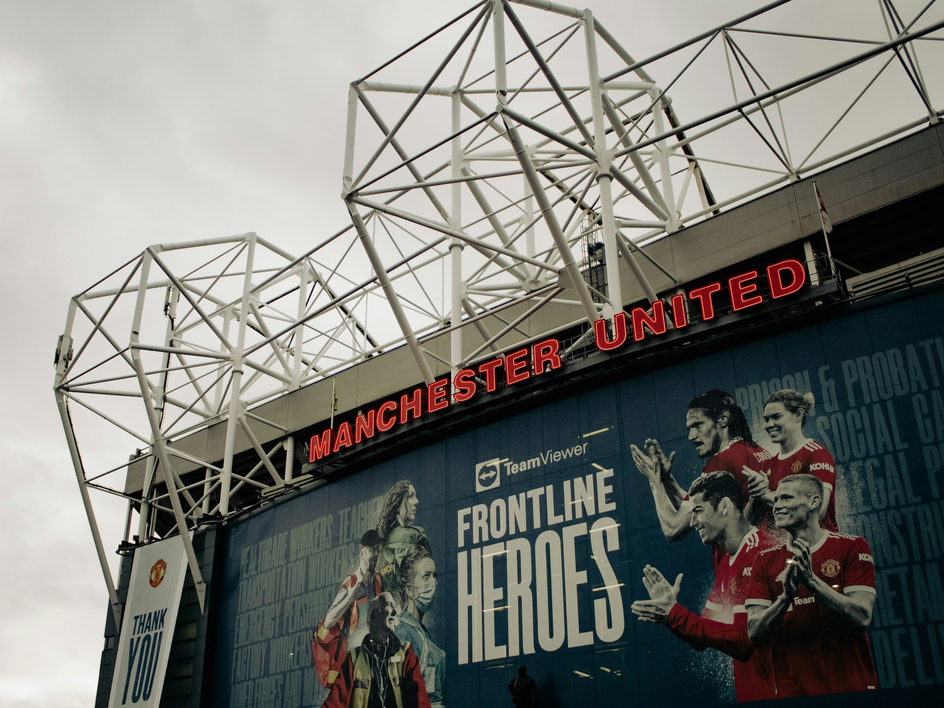 The exterior of Old Trafford, home of Manchester United
