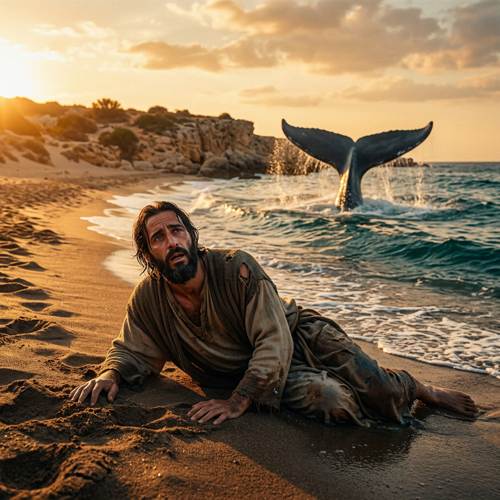 Jonah on the beach