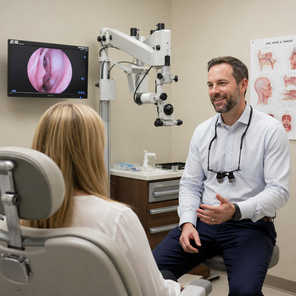 Modern ENT exam room ready for the next patient