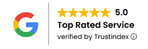 5.0 Top Rated Service no Google, verified by Trustindex