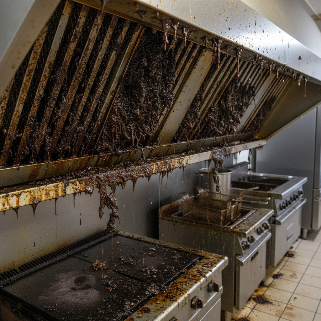 Kitchen Hood Cleaning before