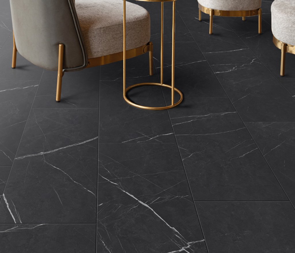 Dark Marble Living Room — Flooring Master Tampa Orlando FL
