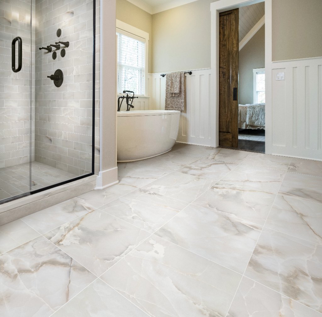 White Marble Bathroom — Flooring Master Tampa Orlando FL