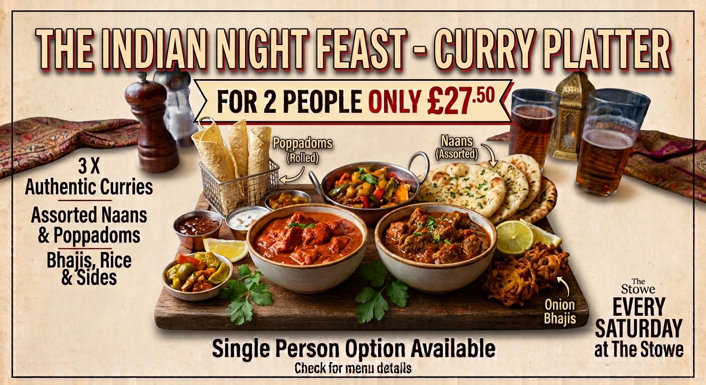 The Indian Night Feast Curry Platter at The Stowe