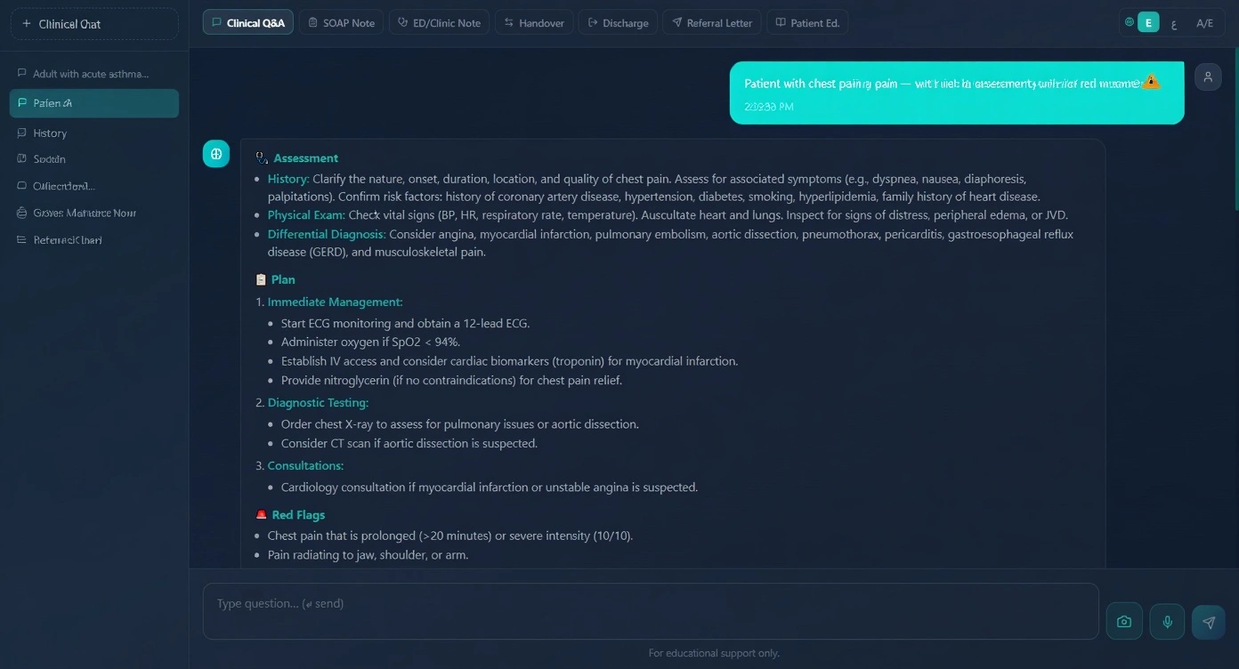 Clinical Assistant Interface