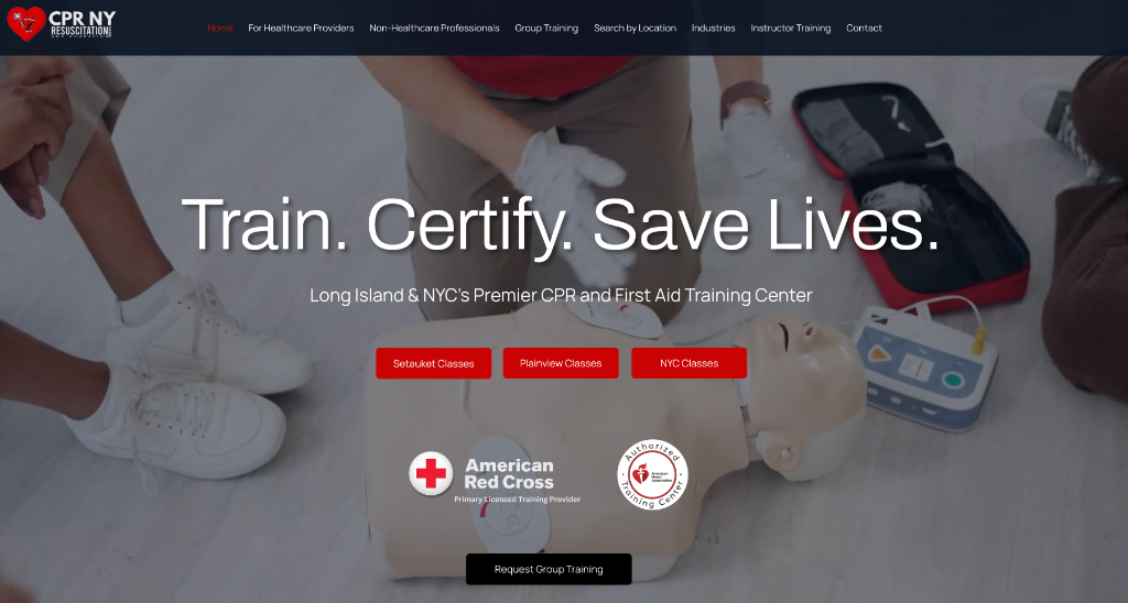 CPR New York website screenshot — built by North Valley Solutions