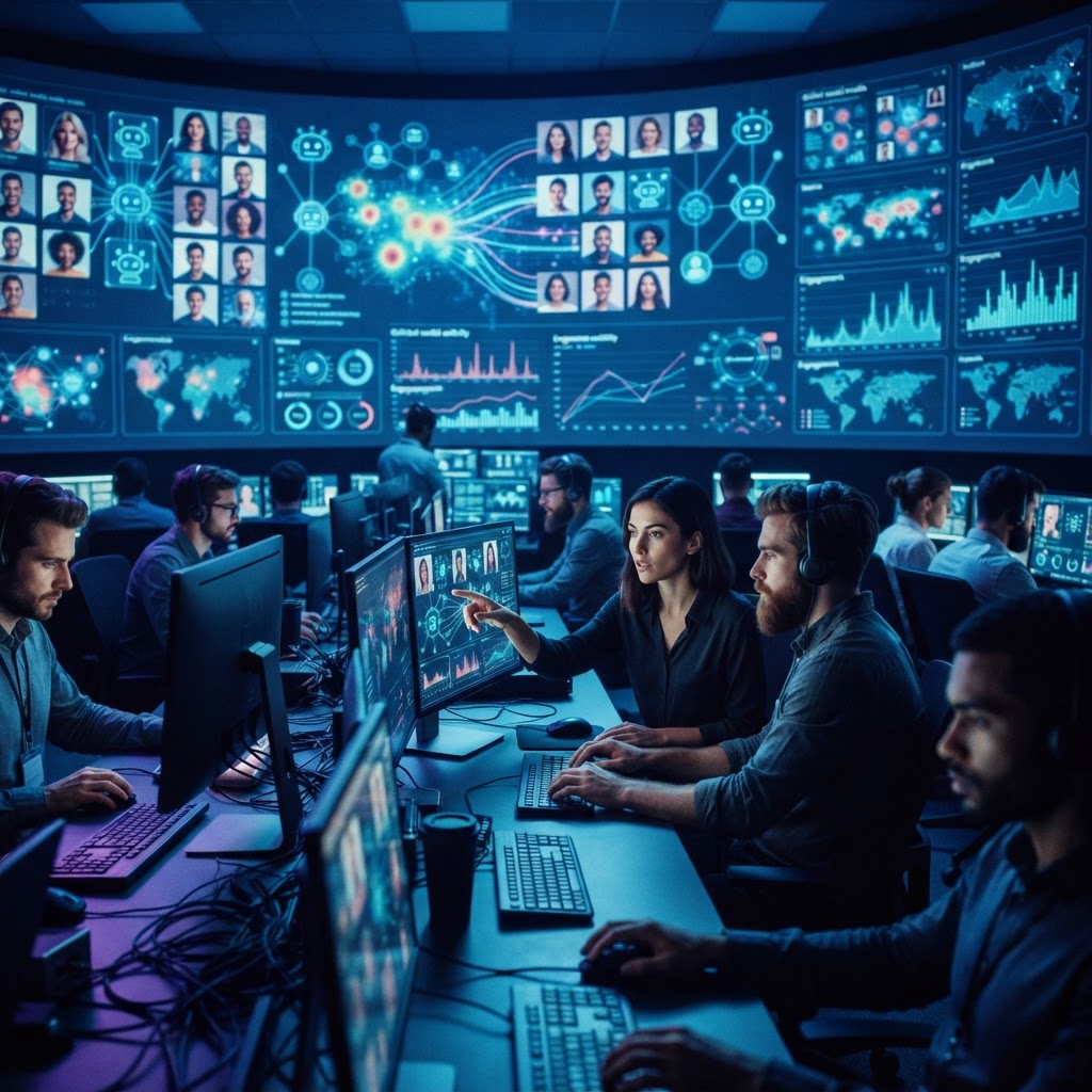 AI bots and humans competing online, reflecting dead internet report