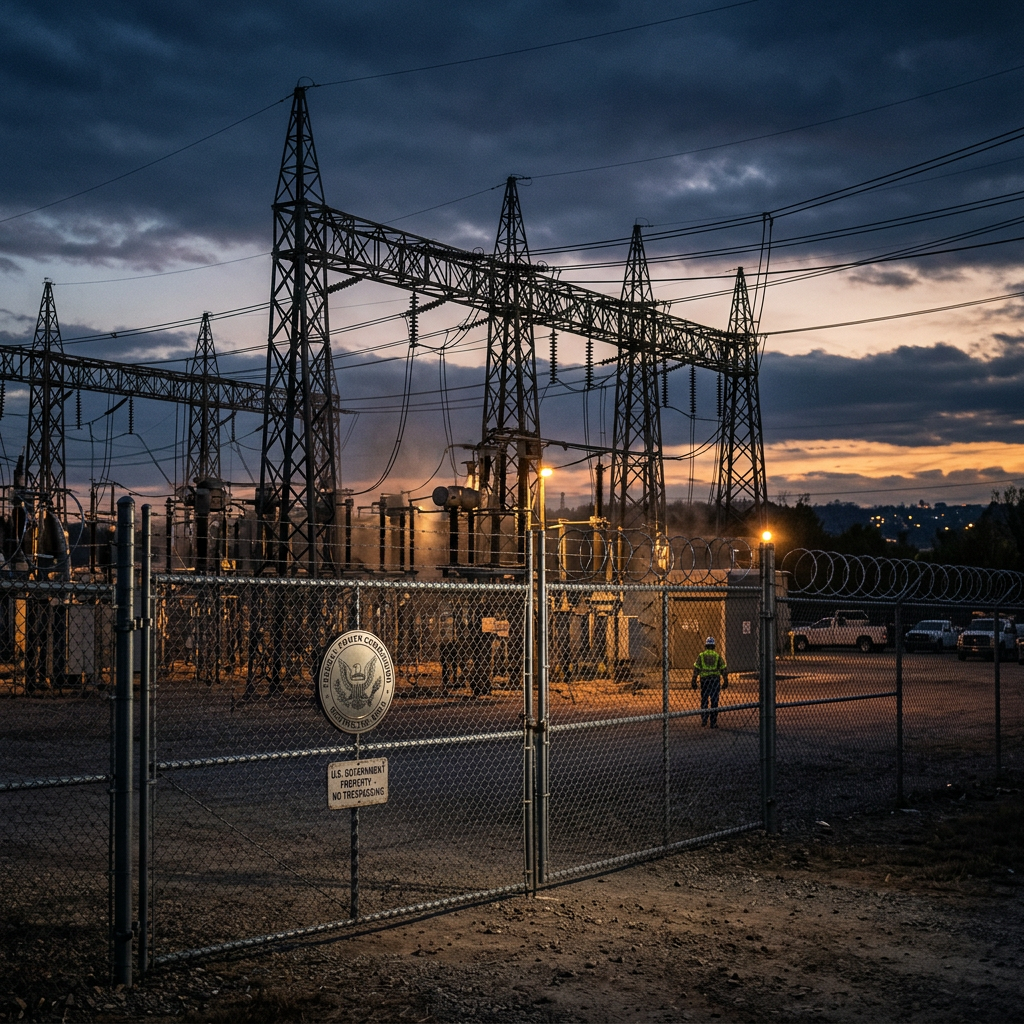 A tense debate in a government chamber about nationalizing the energy grid.