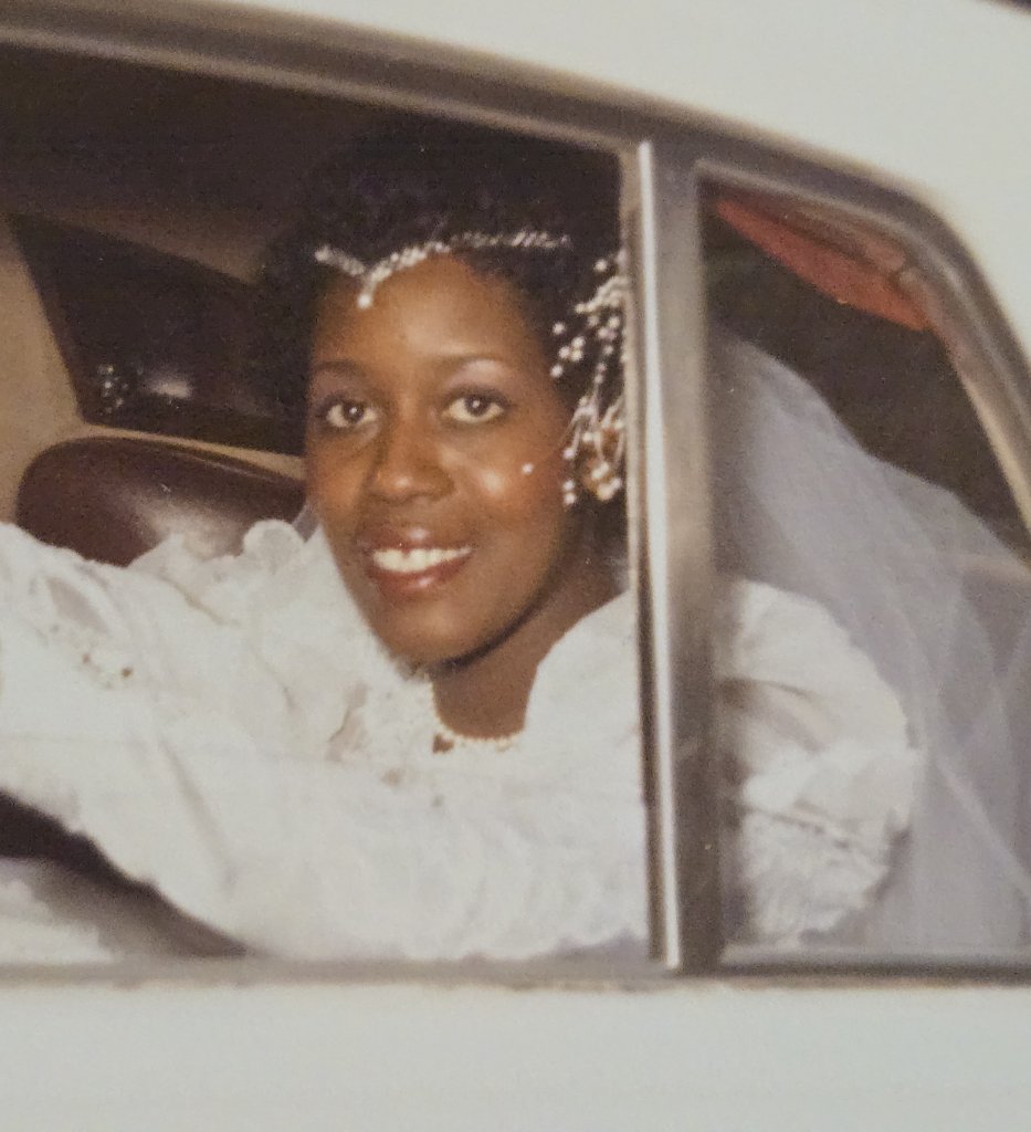 Bride in car