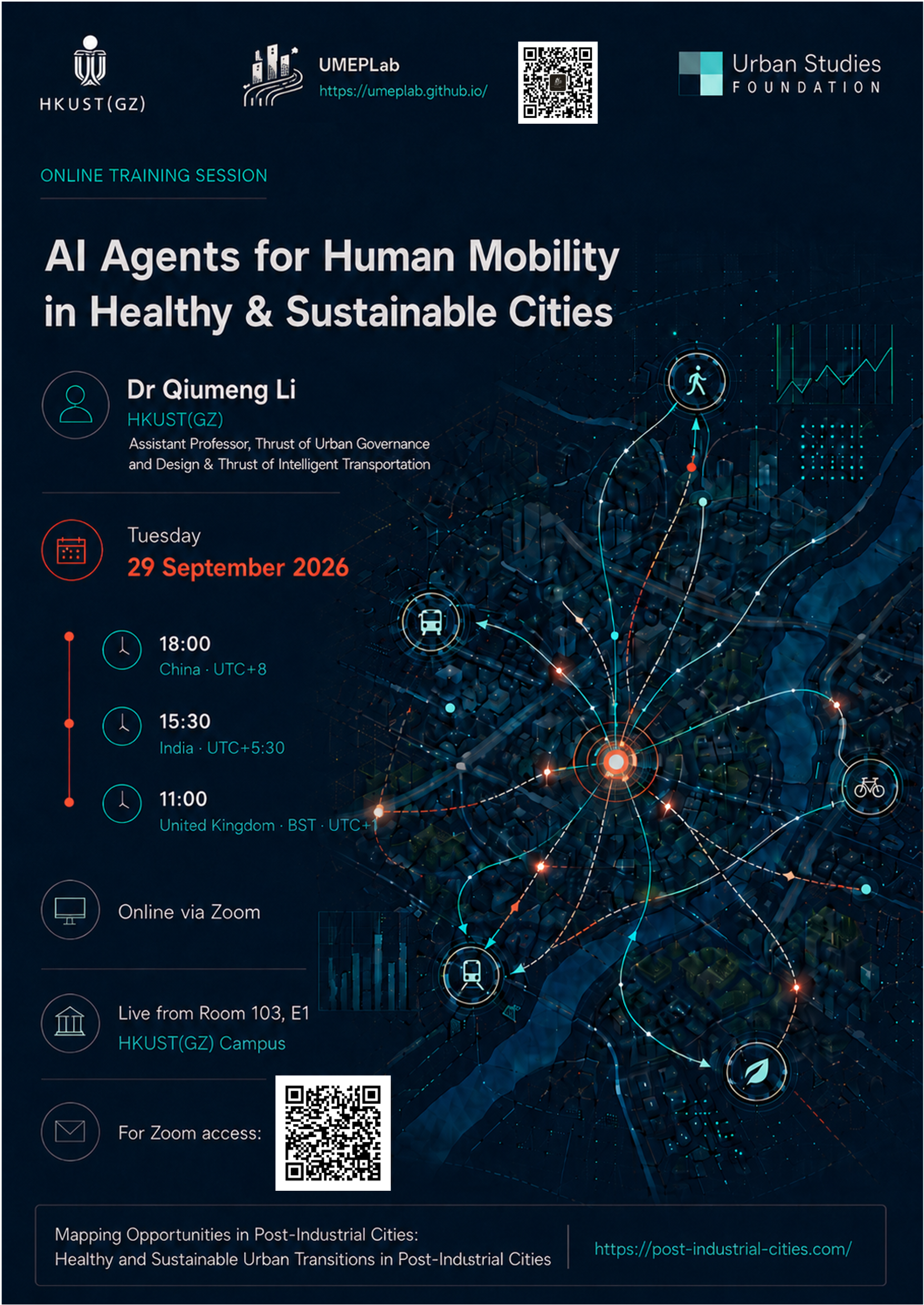 Online Training 1 poster — AI Agents for Human Mobility in Healthy & Sustainable Cities