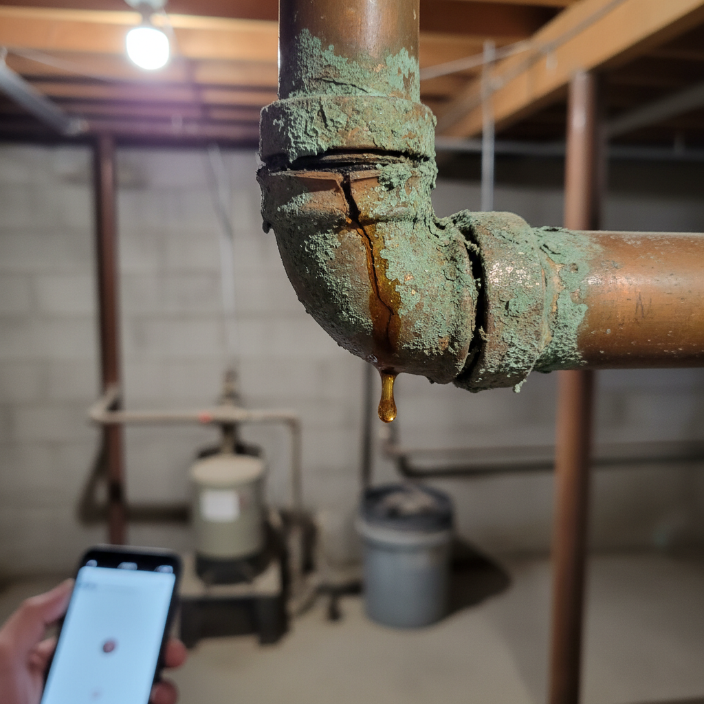 Joint usé — corrosion visible