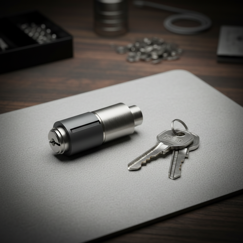 Residential lock cylinder and newly prepared keys after rekeying service in Newton MA