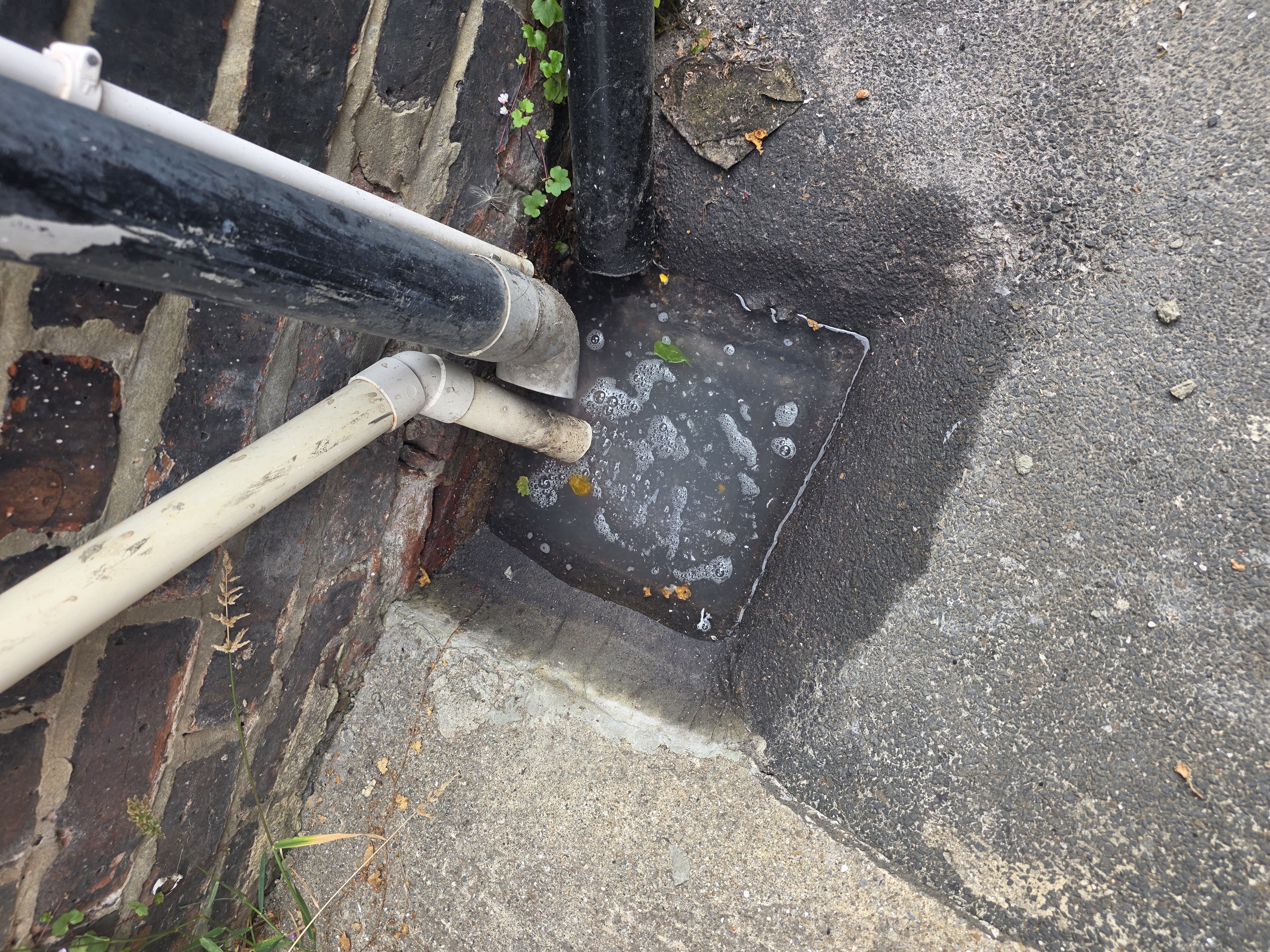 Blocked Gully with Standing Water — Before